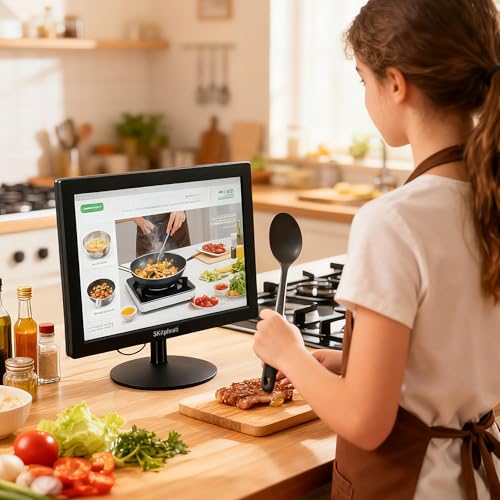 Image of SKitphrati 15 Inch Monitor HD 1024 * 768 Screen with VGA, HDMI, 4:3 Aspect Ratio, 60 Hz, VESA Mountable, TN Panel Monitor for PC, Computer, Laptop, Raspberry Pi, Black