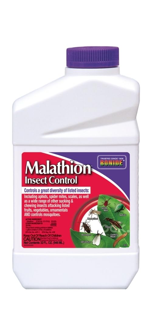 Bonide Malathion Insect Control, 32 oz Ready-to-Mix Concentrate Bug & Spider Mite Killer for Outdoor Garden Use