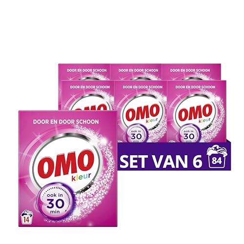 Omo Kleur Waspoeder, voor de gekleurde was - 6 x 14 wasbeurten - Voordeelverpakking 798 gram.