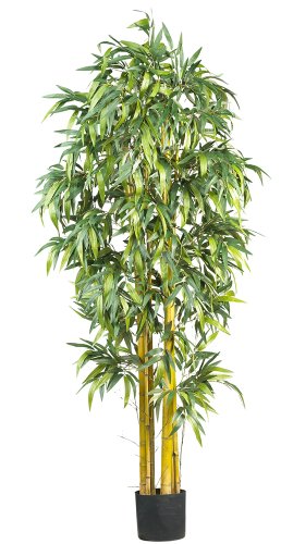 Nearly Natural 7ft. Curved Slim Bamboo Silk Tree