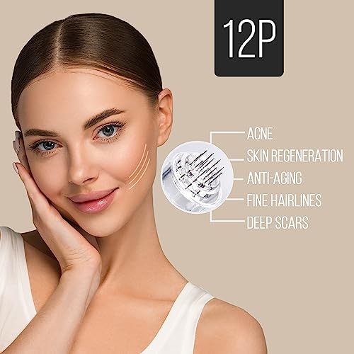 Snadi - 12-Pin Nadelkartusche für Dermapen M5 M7 N2 und E30 | 10er Pack | Nur kompatibel mit Dr. Pen | Chirurgische Stahlnadel | Zur Haar- und Hautwiederherstellung, Verbesserung von Narben