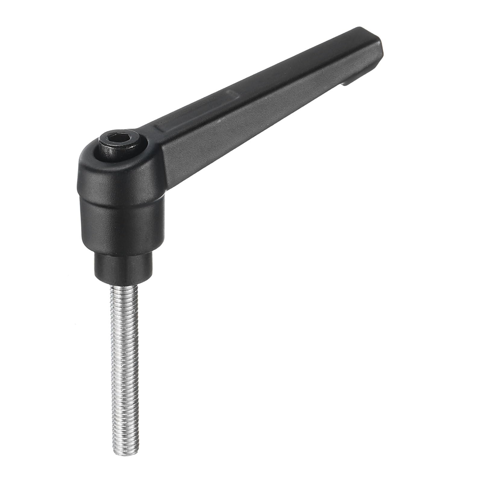 uxcell Adjustable Clamping Lever Handle M5 x 35mm Metric 304 Stainless Steel Male Threaded Stud Hand Knobs Push Button Ratchet Rotating Screw Handles Bolts with Locking Lever Black