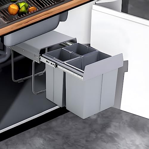 Warmiehomy Mülleimer Küche Unterschrank 3 Fächer, 34x49x43cm...
