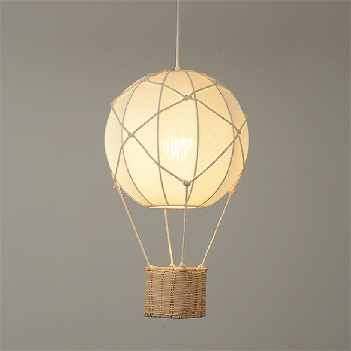 LQZCXMF Pastoral Style Bamboo Chandelier Retro Ball Shape Fabric Chandeliers, Vintage Rustic Hanging Lanterns Boho Ceiling Light for Southeast Asia Style Bedroom Living Dining Room, E26 Bulb