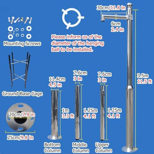 Adjustable Security Camera Pole Stand Kit - 3.5m Extra-Long, Stable & Easy to Install - Perfect for Outdoor Surveillance & Enhanced Monitoring Solutions