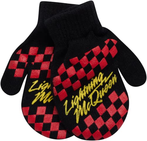 Image of Disney Cars Lightning McQueen Winter Hat 2 Pair Mittens or Gloves (Toddler /Little Boys)
