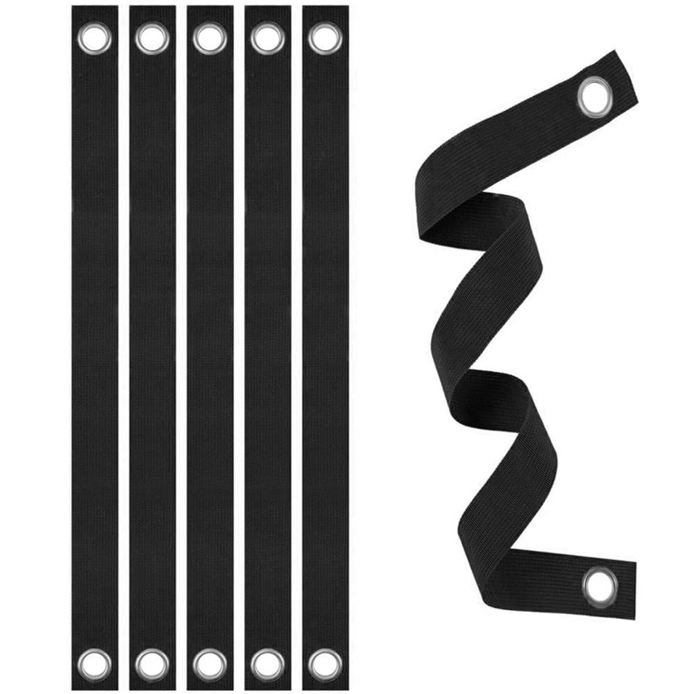 6 Pack Tree Straps 40x3.8cm, Tree Support Straps with Sturdy Grommets, Black Plant Binding Belt for Plant Healthy Growth, Ideal for Garden, Yard & Woodland
