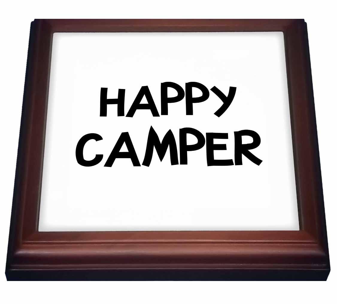 3dRose Happy Camper Trivet with Tile, 8 by 8