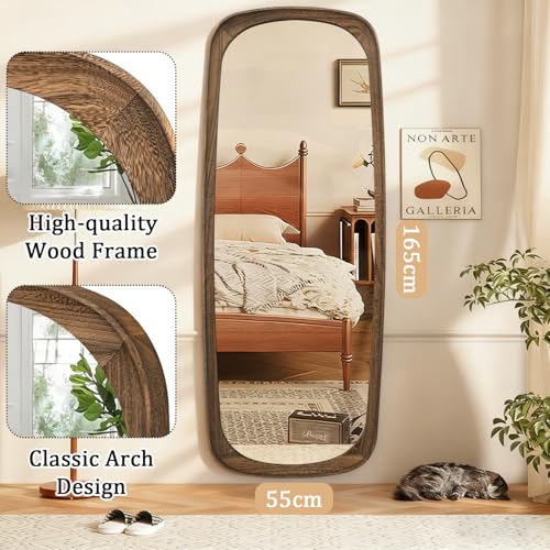 Lzuso Large Full Length Mirror, Wall Mounted Body mirror Wooden Framed Overside Decorative Mirrors for Living Room Bedroom and Entryway, 165x55cm Simple Home Deco Mirrors - Image 3
