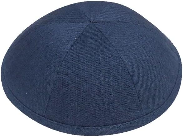 Linen Kippah 7" Diameter - Linen 6 Part Kipah - Durable & Lightweight Yarmulkah (Turquoise)