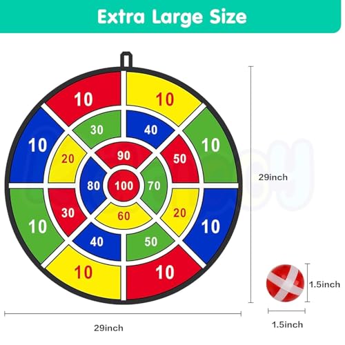 Image of Double Sided Professional Dart Boards for Adults and Kids, Man Cave Stuff Outdoor Game with 6 Steel Tip Darts, Indoor Leisure Sport in Office, Family (Fabric)