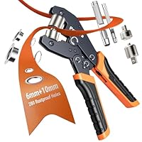 Preciva Profi Ösenzange Set,mit 280 rostfreien Ösen (Ø 10mm&6mm) Magnetische Ösenpresse aus gehärtetem Stahl für Stoffe & für Planenösen PVC-Banner, wasserfeste Plane, Pappe