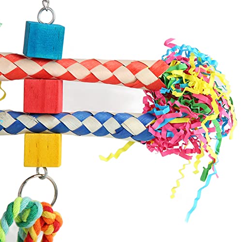 Tnfeeon 5Pcs Bird Shredding Toys Cage Bite Toys Bird Block Toys Safe Colorful Bird Foraging Shredder Toy with Hook for Parrots Parakeets - Image 3