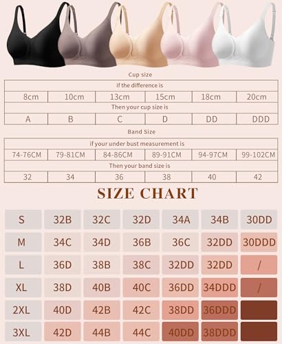 Image of DOCUMO Wireless Bras for Women No Underwire Seamless Push Up Bras with Support and Lift, V Neck Bralette with Bra Extender