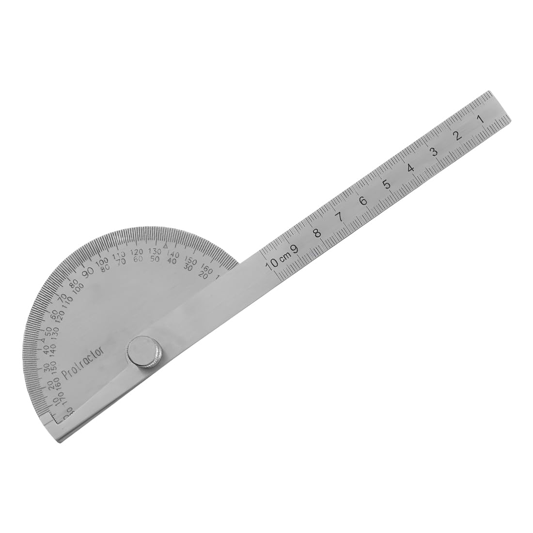 MKEWUU Goniometro, 0-180° Goniometro Metallo Con Vite Di Bloccaggio Regolabile, Goniometro In Acciaio Inox Universale Con Scala Righello Per Falegname Scuola Marcatura Disegno Pittura Diy,Goniometro