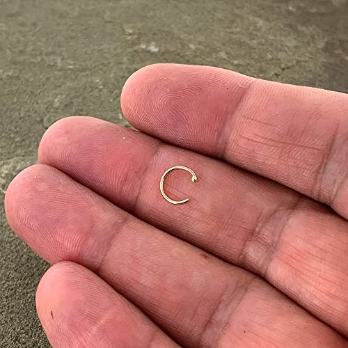 Body Candy Tiny Nose Ring Hoop 20 Gauge 1/4" Solid 14k Yellow Gold Nose Hoop Xtra Small Diameter2
