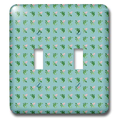 Interrupteur à bascule à motif floral bleu vert rose pour une chambre parentale élégante