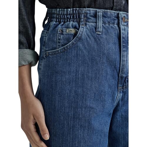 Lee Women's Petite Relaxed Fit Side Elastic Tapered Leg Jean4