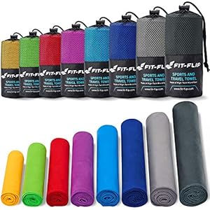 Fit-Flip microvezelhanddoeken in alle maten, 12 kleuren, klein, licht en ultra absorberend, de perfecte badhanddoek en strandhanddoek, voor sporten, reizen en sauna, XXL