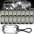 Aohler 16 Pods Pure White Rock Lights, 6000K Pure White 27 LEDs Super Bright LED Underglow Neon Light, 10m Extension Wire, IP68 Waterproof for Trucks Pickup SUV UTV ATV RZR Car Boats