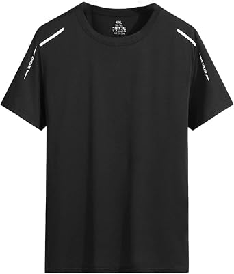 Summer Cooling Ice Silk T-Shirts for Men Short Sleeve Loose Breathable Quick Dry Clothing