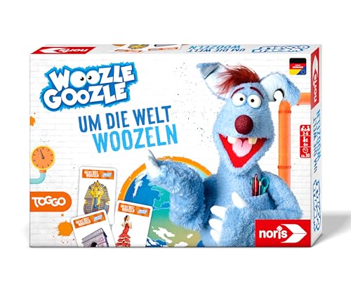 Noris 606102072 - Woozle Goozle Um die Welt woozeln (Spiel ab 6 Jahre) - spannende Quiz-Weltreise für Kinder, 2-6 Spieler, ca. 30 Min. Spiel-Dauer, Blau
