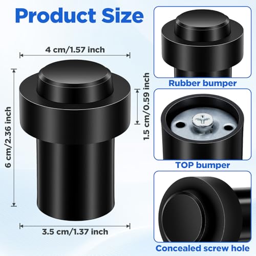 Butées de porte en acier inoxydable cylindriques 6,1 cm de qualité architecturale supérieure