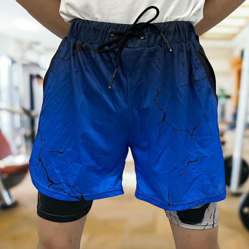 CROWN - Pantalones cortos de compresión elásticos transpirables con bolsillos y toallero