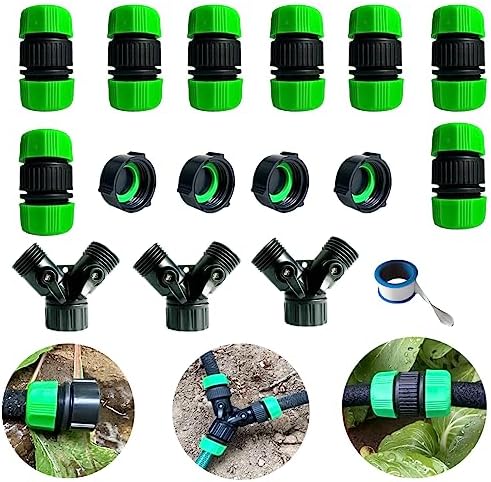 AMRITA Fittings for 1/2" Soaker Hose and Garden Hose, Female Connector& Male Connector &Valves & Straight Connectors.(Fittings)