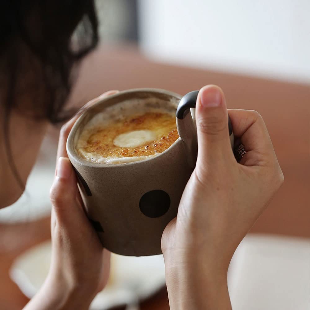 BONAD Reise-Kaffeetasse Handgemachte Tasse Geometrisches Muster Wassertasse Persönlichkeit Große Kapazität Milchtasse Büro Kaffeetasse Kaffeebecher (Size : 301-400ml, Color : A)