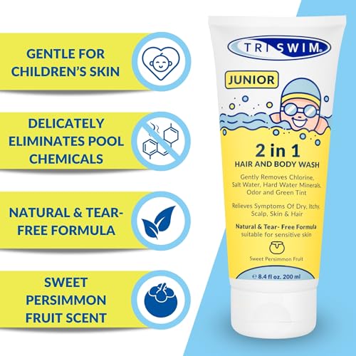 TRISWIM Junior After Swim Hair & Body Wash For Kids, Sweet Persimmon, 200 ml - Image 2