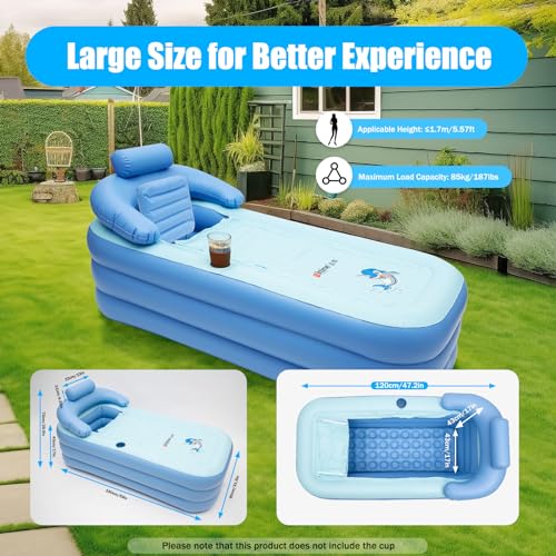Baignoire gonflable portable PVC pliable extérieur spa voyage - 7