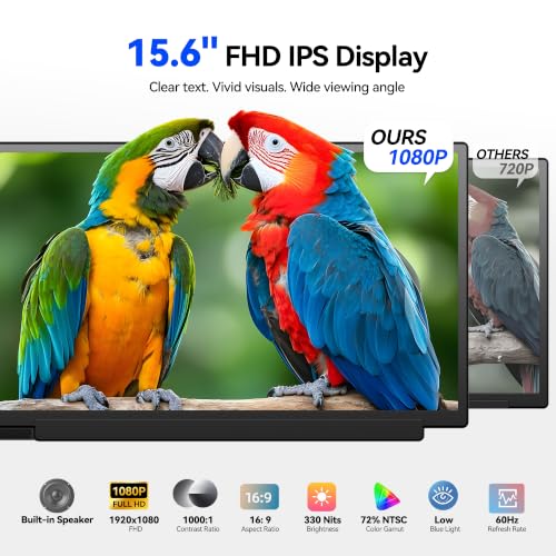 Laptop Screen Extender, 15.6" FHD IPS,1.52 lb Portable Screen, Detachable - image 4