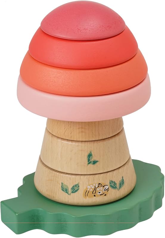 Folklore Fun-gi Toadstool magnético de madera en forma de juguete apilable para bebés de 12 meses en adelante