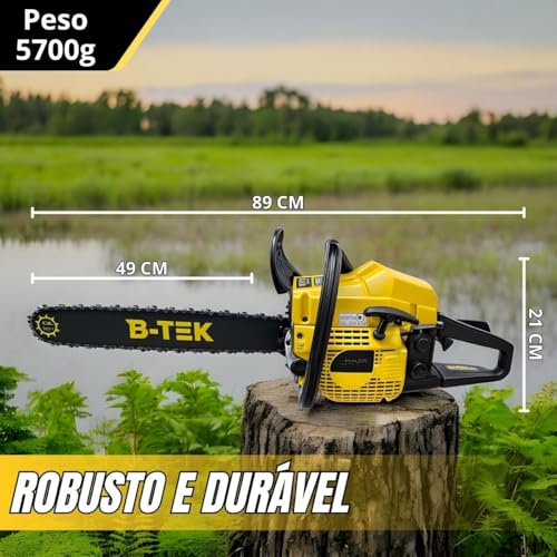 Moto Serra Portátil 57cc com sabre de 19 polegadas e 38 dentes, ideal para cortes de madeira e jardi