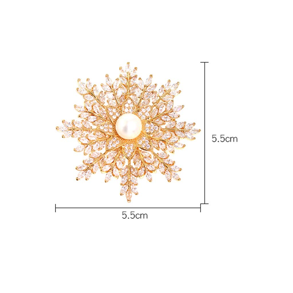Spilla da Donna Spilla con Fiocco di Neve Invernale Spilla con Perle d'Acqua Dolce Sciarpa Spilla con Fiori per Donne e Madre Spille squisite