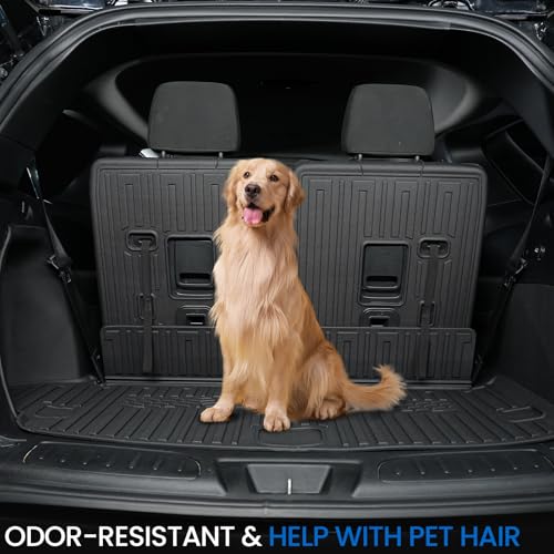 Image of Cargo Mat Backrest Mats for 2016-2025 2026 Dodge Durango 6 /7 Seats Car Mat Accessories, All Weather TPE Cargo Liner Trunk Mat SXT GT RT SRT 392 Hellcat(Cargo Mat+3rd Row Backrest Mats)