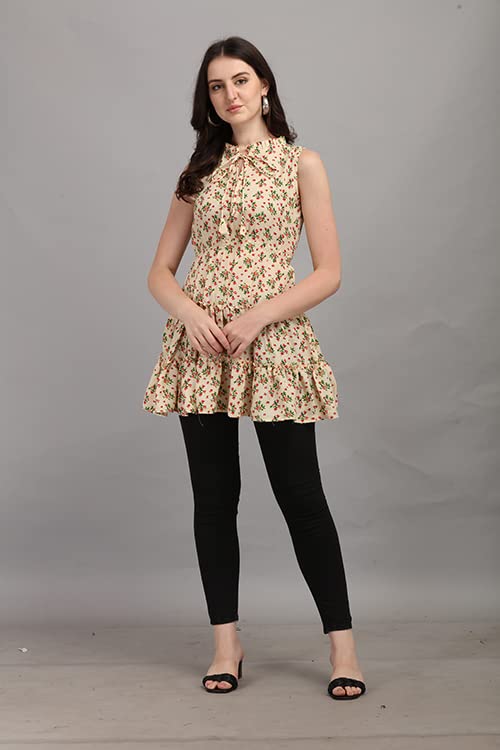 Gufrina Women's Reyon Floral Print Western Top for Girls 1