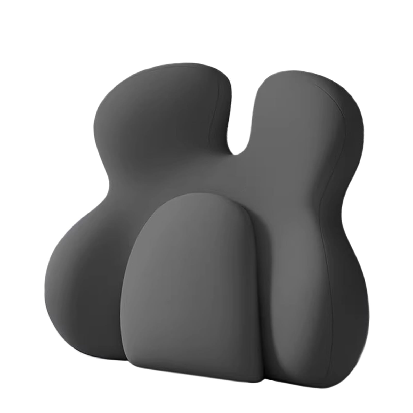 Lumbar Support Pillow for Office Chair Memory Foam Back Cushion for Car Seat Promotes Better Posture Back Pain Relief Ideal Desk Chairs Essentials White Seat Cushion(Black,Lumbar Pillow)