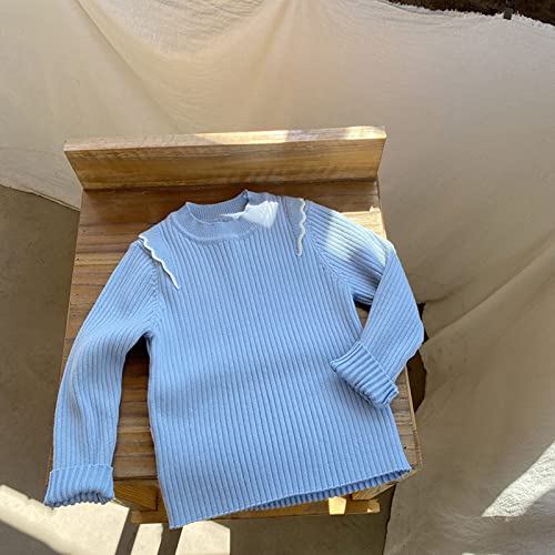 EnJoCho Babys Kids Toddler Girls Spring Winter Long Sleeve Ruffle Thick Knit Sweater Fall Color Sweaters for Girls2