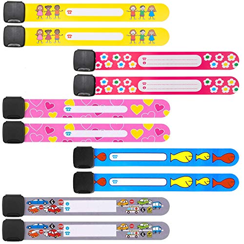 Eizur 10PCS Kids Safety Bracelet Safety Wristband for Child Waterproof Safety ID Bracelet Reusable Emergency Armband for Kids
