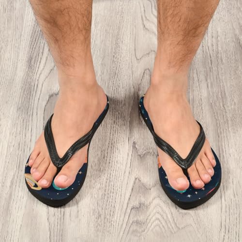 Space Planets Rocket Beach Summer Casual Flip Flop Sandals Non-Slip Quick Dry for Women Men 214B25624