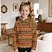 AmzPrint Girls' Fashion Hoodies Sweatshirts Long Sleeve Funny Pullover Activewear African Kente Tribal Print Print Yellow Hoodies For Girls