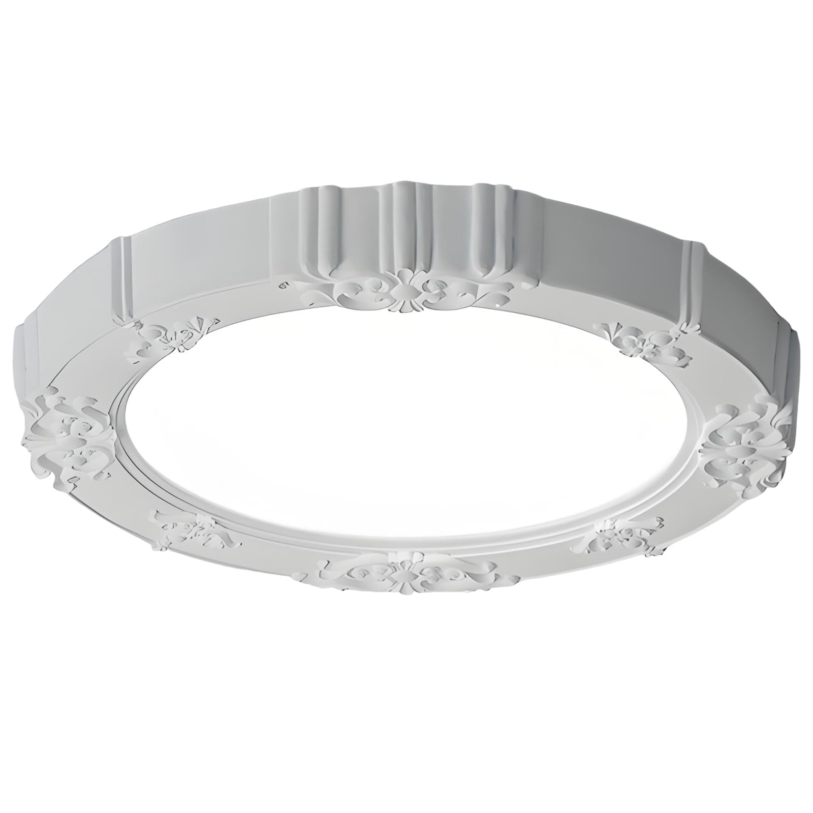 YNVIOZM Mid-Century Round LED Flush-Mount Ceiling Light Nordic Cream Resin Close-to-Ceiling LED Light 3-in-1 Color Temperature Lighting Fixtures for Living Room Hallway Dining Room