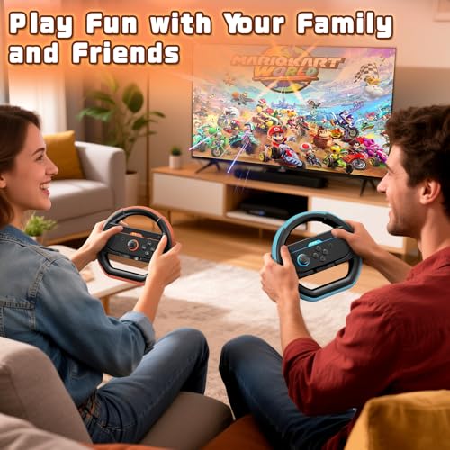 Deruitu 2 Packs Steering Wheels Compatible with Nintendo Switch 2 Controller, Switch 2 Racing Wheels Controller Accessories for Mario Kart World by Deruitu - Image 8