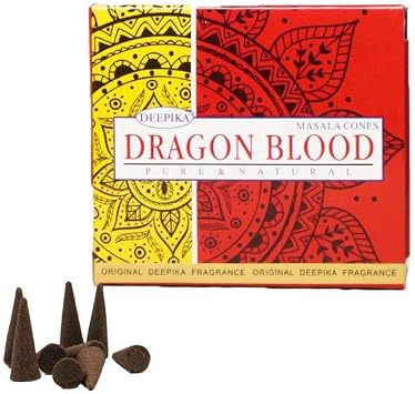 Deepika Masala Agarbatti || Pure & Natural Incense KONIK Tütsü (Şelale geri Akışkanlı) (Dragon Blood)