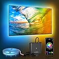 PWAYTEK Smart TV LED Backlight with HDMI 4K30Hz Sync Box, LED Lights for 55-85 inch TVs, 16.4ft RGB led Strip Lights Sync to Screen& Music, Color Changing Lights for TV, PC, Game, APP Control