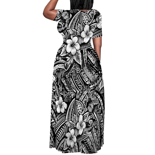 Image of PinkPatty Plus Size Maxi Dress for Women Summer Casual Short Sleeve Tshirt Dresses with Pockets (XL-6XL)