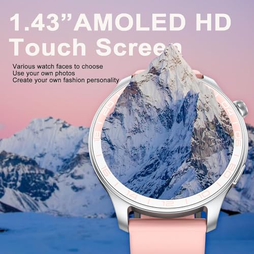 Image of Smart Watch (Answer /Make Call), 1.43 inch HD AMOLED Smartwatch for Men Women | Step Counter with Heart Rate /Sleep Monitor, 110+ Sports Mode,IP68 Waterproof Fitness Activity Tracker for Android iOS
