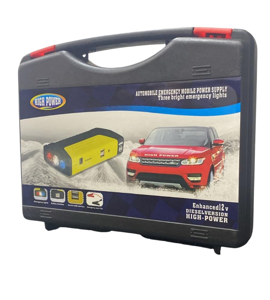 Avviatore Batteria Auto 600A Portatile Jump Starter Avviatore di Emergenza 16800 mAh Motori Fino a 5L Benzina 3L Diesel 12V Booster Avviamento Auto con Torcia LED Doppia USB con Accessori